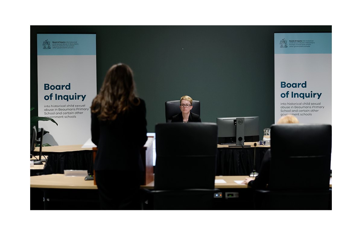 Image 2: Counsel Assisting, Fiona Ryan SC presenting her Opening Address to the Chair at public hearings, 23 October 2023